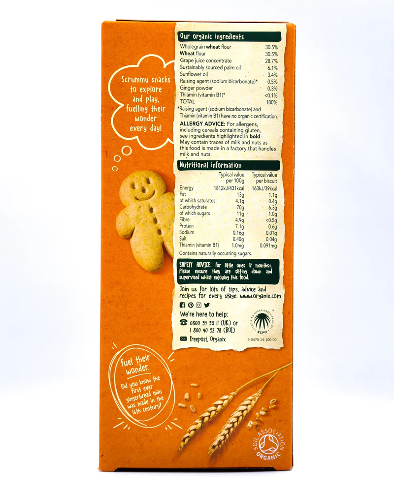 Πολυσυσκευασία Μπισκότα Ολικής Mini Gingerbread +12μ (5x20γρ)