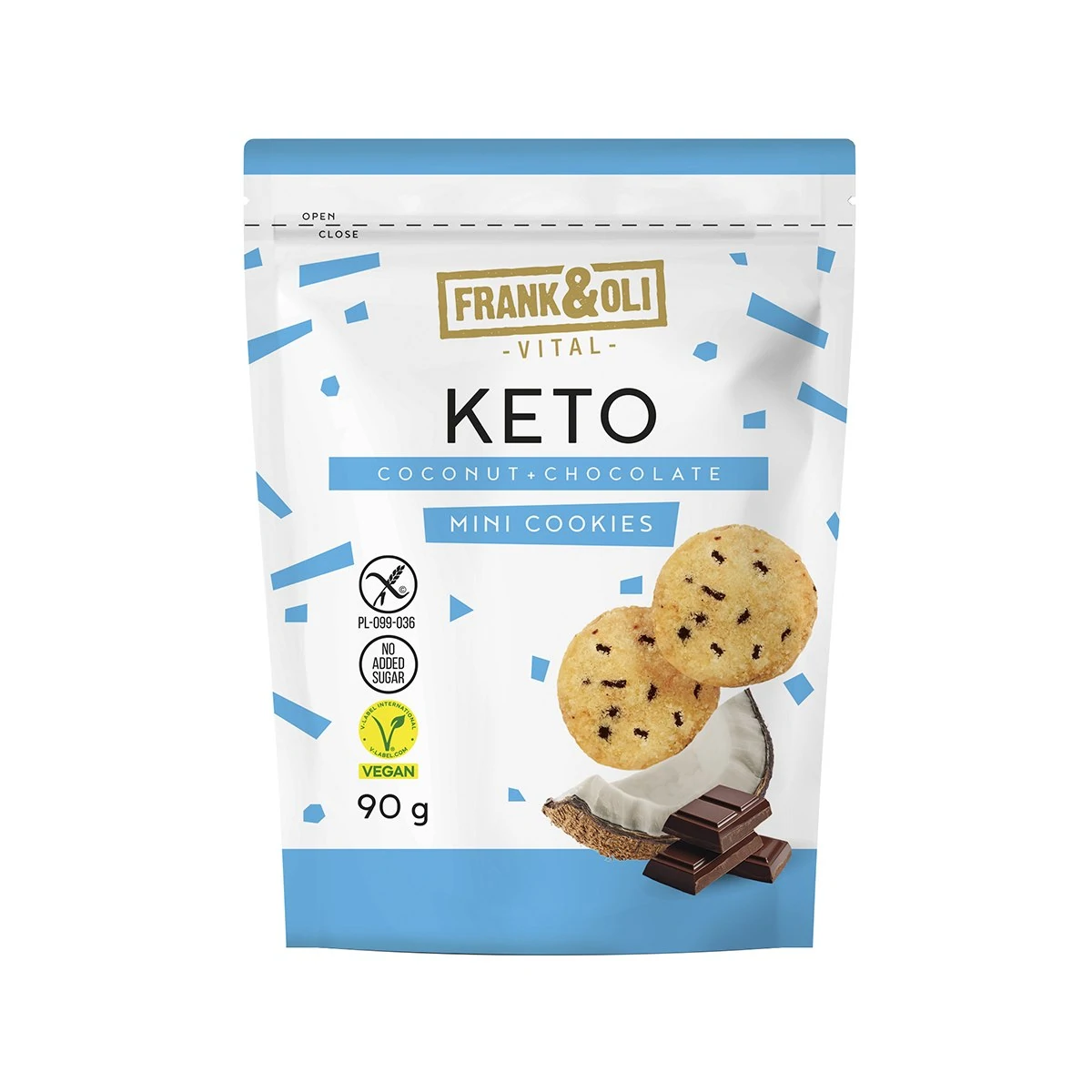 Frank & Oli Mini Cookies Keto Vegan Coconut Chocolate 90g