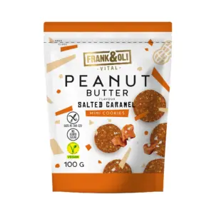 Frank and Oli Mini Cookies Vegan Peanut Butter Salted Caramel 100g