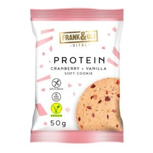 Frank and Oli Soft Vegan Protein Cookie Cranberry and Vanilla 50g