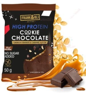 Frank and Oli High Protein Cookie Chocolate, Crunchy Peanuts and Caramel Flavour 50g