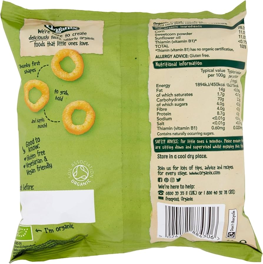 Δαχτυλίδια Καλαμποκιού 'Melty Sweetcorn Rings' +6μ (20γρ)