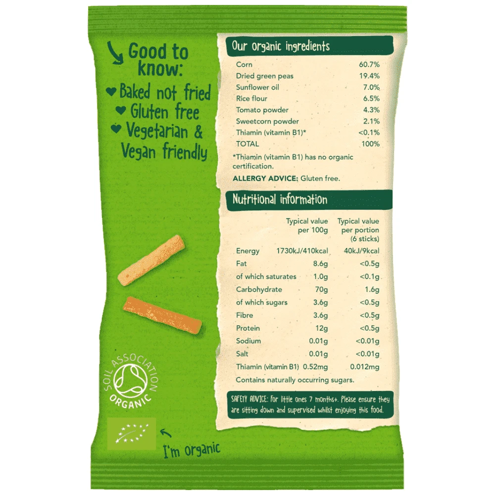 Στικς Καλαμποκιού με Λαχανικά 'Melty Veggie' +7μ (15γρ)