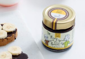 Άλειμμα μελιού με κακάο και μπανάνα 300gr – The Bee Bros