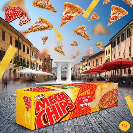 Mega Potato Chips with Pizza Pepperoni Taste 50g