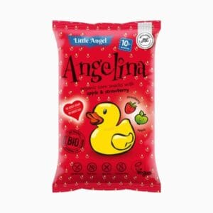Angelina Vegan Βιολογικά Γαριδάκια με Μήλο και Φράουλα 30gr