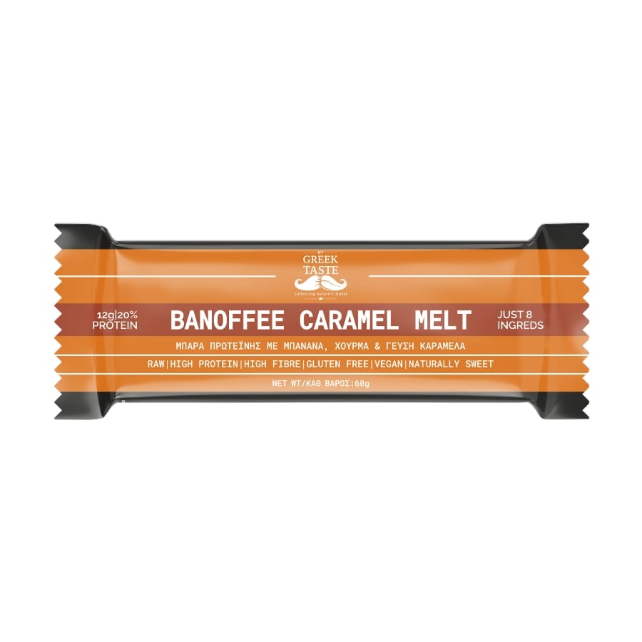 Banoffee Caramel Melt Raw Μπάρα Πρωτεΐνης 20% 60gr