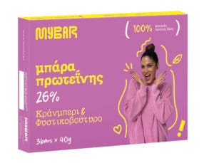 Μπάρα Πρωτεΐνης Κράνμπερι και Φυστικοβούτυρο120gr (3x40gr)
