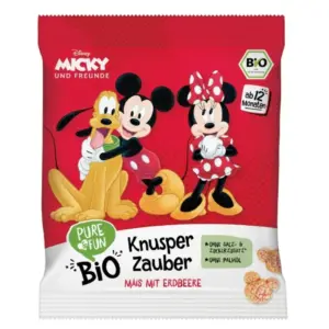 Τραγανό Σνακ Καλαμποκιού με Φράουλα Mickey +12m 30gr