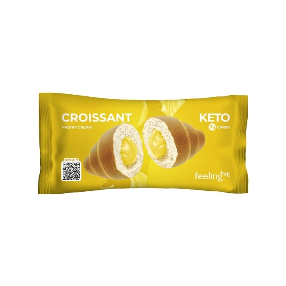 Πρωτεϊνικό Κρουασάν με Κρέμα Patisserie Βανίλια KETO 50gr