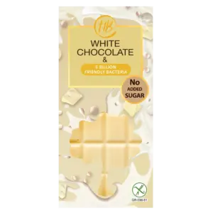 White Chocolate and Probiotics, 5 Billion Friendly Bacteria Χ/Ζ, Χ/Γ 100gr