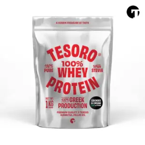 100% Whey Protein Cookies and Cream Low in Stevia 1Kg